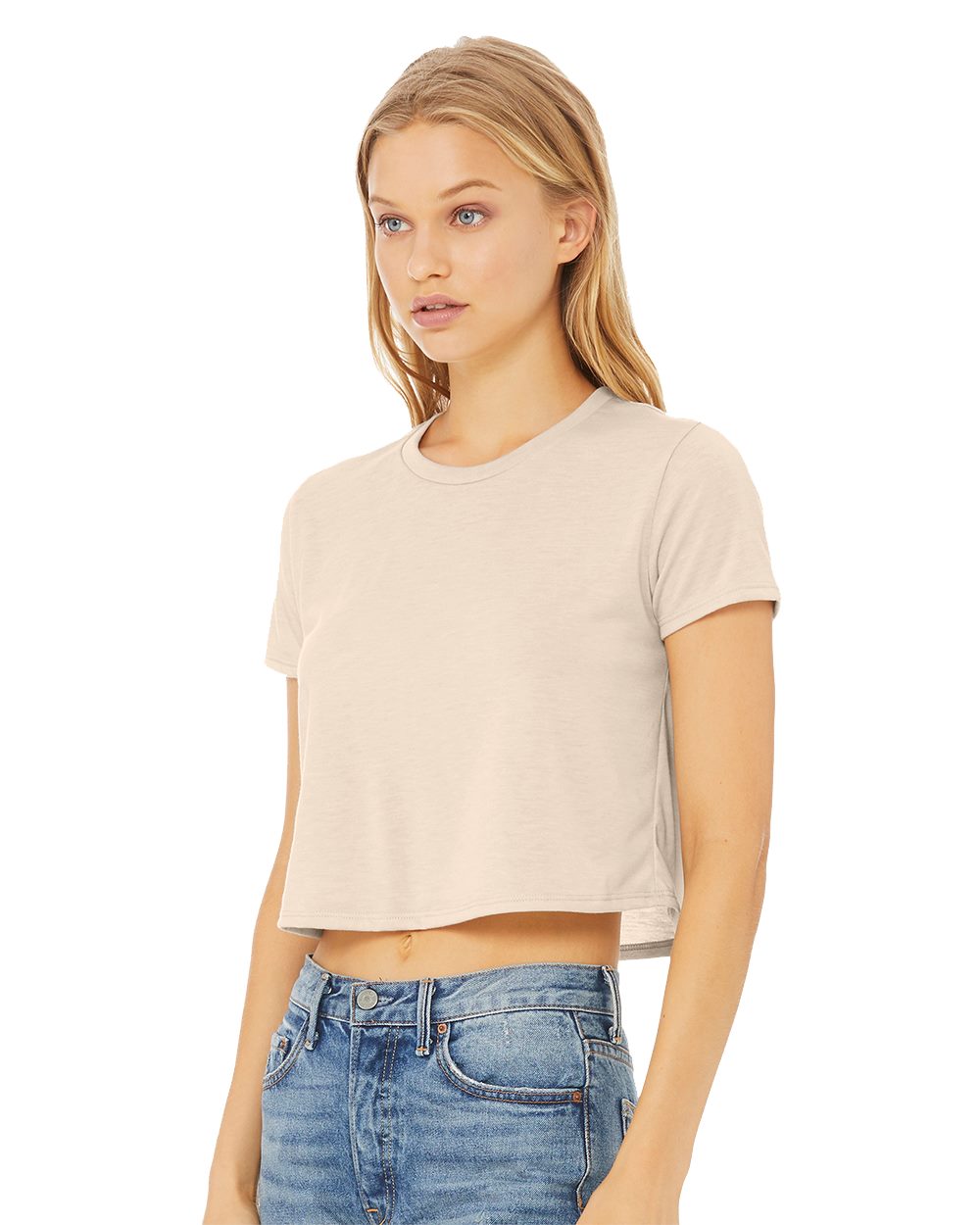 BELLA CANVAS 8882 Women s Flowy Cropped Tee Dark Grey Heather L