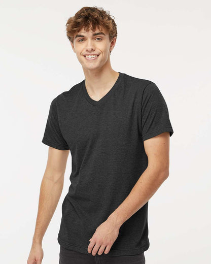 M&O Deluxe Blend V-Neck T-Shirt 3543 #colormdl_Heather Graphite