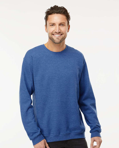 M&O Unisex Crewneck Fleece 3340 #colormdl_Heather Royal