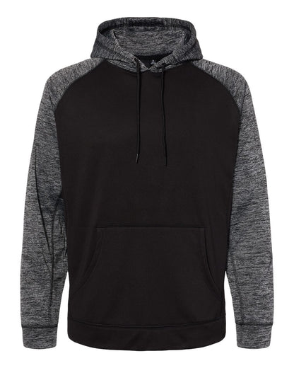 Burnside Performance Raglan Pullover Sweatshirt 8670 #color_Black/ Heather Charcoal