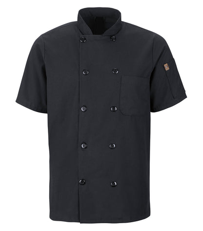 Red Kap SS ChefCoat w/ Mimix & OILBLOK 046X #color_Black