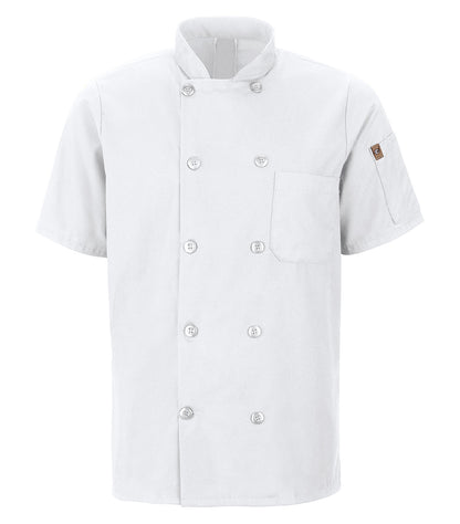 Red Kap SS ChefCoat w/ Mimix & OILBLOK 046X #color_White