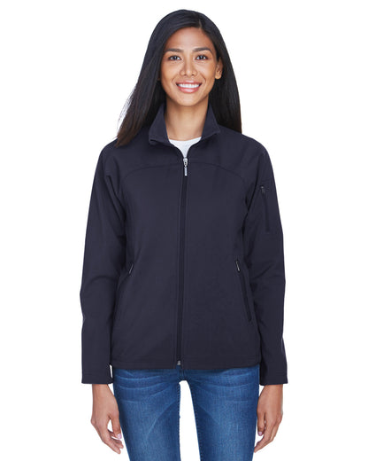 North End Ladies' Three-Layer Fleece Bonded Performance Soft Shell Jacket 78034 #color_MIDNIGHT NAVY