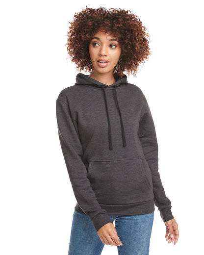Next Level Unisex Malibu Pullover Hooded Sweatshirt 9302 #color_HEATHER BLACK