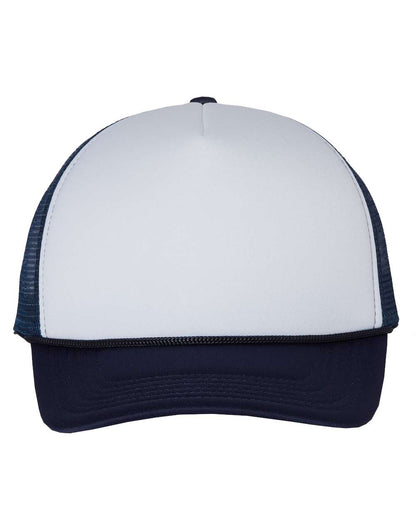 Valucap Foam Mesh-Back Trucker Cap VC700 #color_White/ Navy