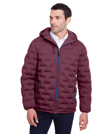 North End Men's Loft Puffer Jacket NE708 #color_BURGNDY / OLY BLU