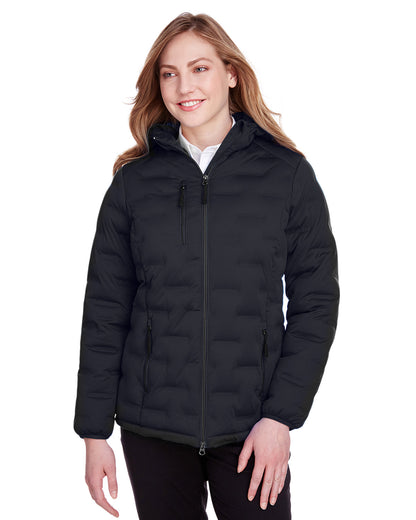 North End Ladies' Loft Puffer Jacket NE708W #color_BLACK / CARBON