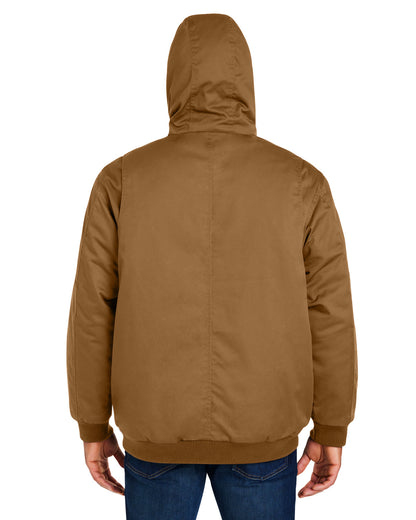 Harriton Unisex ClimaBloc® Heavyweight Hooded Full-Zip Jacket M722 #color_DUCK BROWN