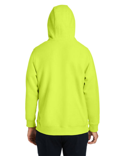 Team 365 Unisex Zone HydroSport™ Heavyweight Quarter-Zip Hooded Sweatshirt TT97 #color_SAFETY YELLOW