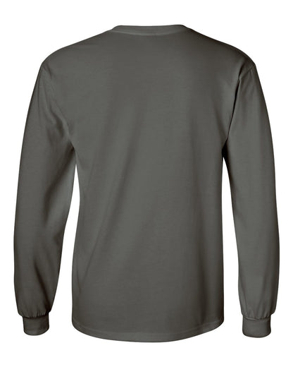 Gildan Ultra Cotton® Long Sleeve T-Shirt 2400 #color_Charcoal