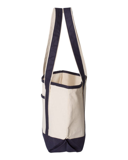 Q-Tees 20L Small Deluxe Tote Q125800 #color_Natural/ Navy