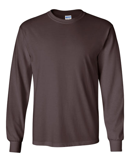 Gildan Ultra Cotton® Long Sleeve T-Shirt 2400 #color_Dark Chocolate