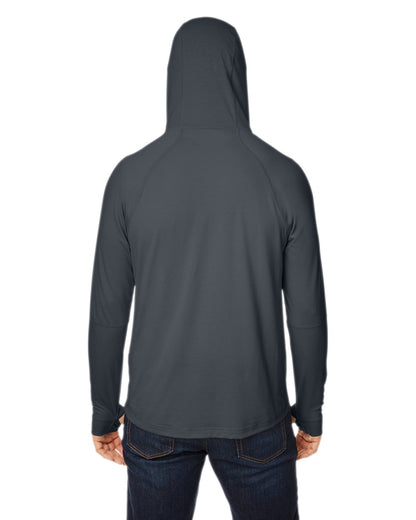 North End Unisex JAQ Stretch Performance Hooded T-Shirt NE105 #color_CARBON