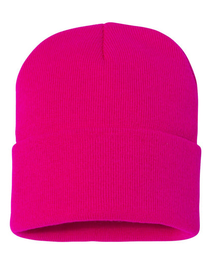 Sportsman 12" Solid Cuffed Beanie SP12 #color_Neon Fuchsia