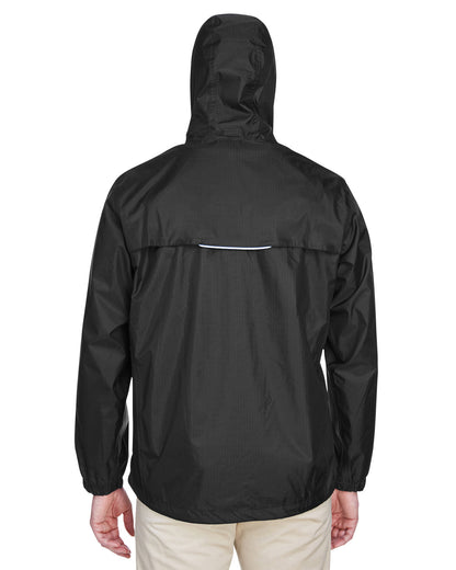 Core365 Men's Climate Seam-Sealed Lightweight Variegated Ripstop Jacket 88185 #color_BLACK