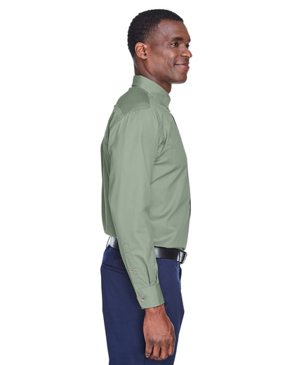 Harriton Men's Easy Blend™ Long-Sleeve Twill Shirt with Stain-Release M500 #color_DILL