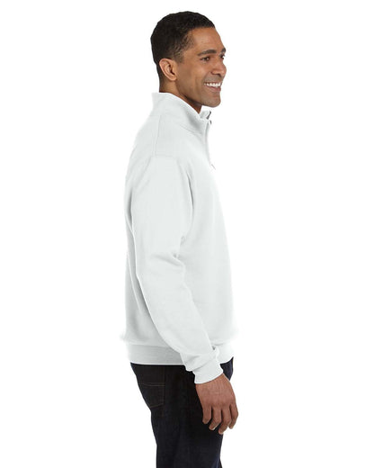JERZEES Adult 8 oz. NuBlend® Quarter-Zip Cadet Collar Sweatshirt 995M #color_WHITE