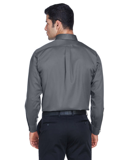 Devon & Jones Men's Crown Collection® Solid Stretch Twill Woven Shirt DG530 #color_GRAPHITE