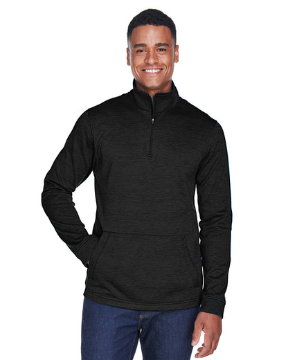 Devon & Jones Men's Newbury Mélange Fleece Quarter-Zip DG798 #color_BLACK HEATHER