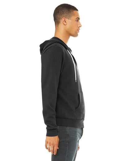 BELLA + CANVAS Unisex Sponge Fleece Full-Zip Hooded Sweatshirt 3739 #color_DARK GREY