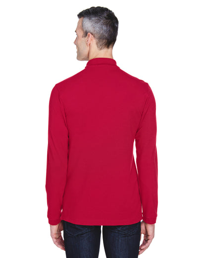 Harriton Men's Easy Blend™ Long-Sleeve Polo M265L #color_RED