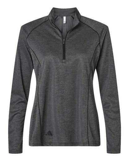 Adidas Women's Space Dyed Quarter-Zip Pullover A594 #color_Black Melange