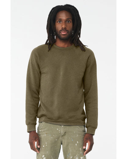 BELLA + CANVAS Unisex Sponge Fleece Crewneck Sweatshirt 3901 #color_HEATHER OLIVE