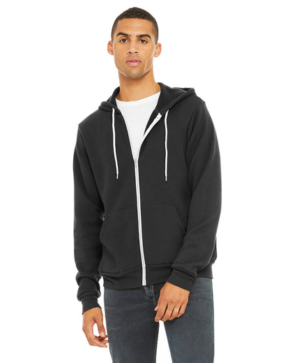 BELLA + CANVAS Unisex Sponge Fleece Full-Zip Hooded Sweatshirt 3739 #color_DARK GREY