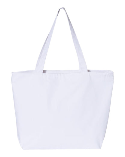 Q-Tees 25L Zippered Tote Q611 #color_White