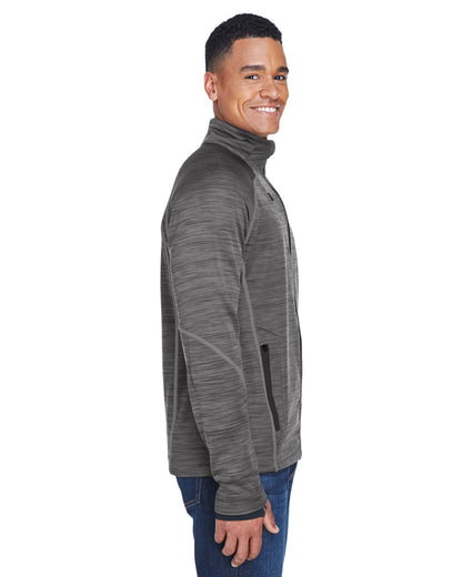 North End Men's Flux Mélange Bonded Fleece Jacket 88697 #color_CARBON / BLACK