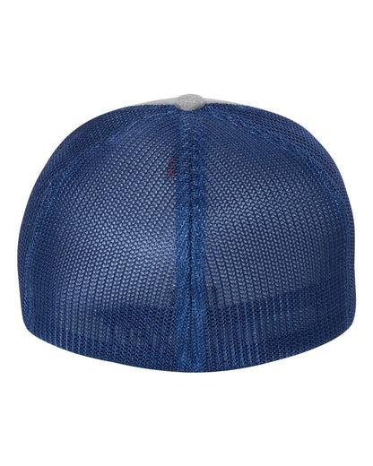 Flexfit Mélange Trucker Cap 6311 #color_Heather Grey/ Royal