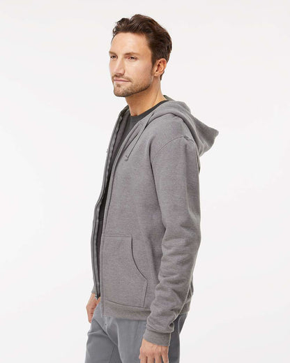 M&O Unisex Zipper Fleece Hoodie 3331 #colormdl_Heather Grey