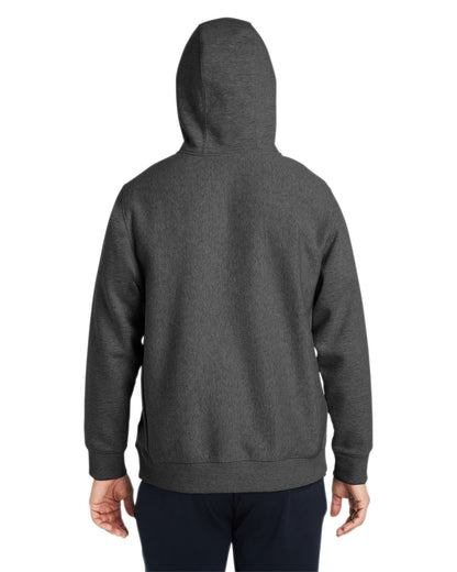 Team 365 Unisex Zone HydroSport™ Heavyweight Quarter-Zip Hooded Sweatshirt TT97 #color_DARK GREY HEATHR