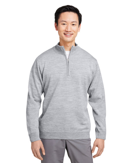 Harriton Unisex Pilbloc™ Quarter-Zip Sweater M421 #color_GREY HEATHER