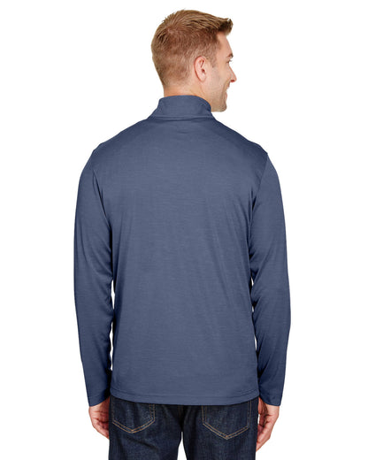 Team 365 Men's Zone Sonic Heather Performance Quarter-Zip TT31H #color_SP DRK NVY HTH