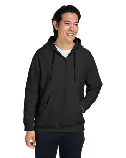 Team 365 Unisex Zone HydroSport™ Heavyweight Quarter-Zip Hooded Sweatshirt TT97 #color_BLACK