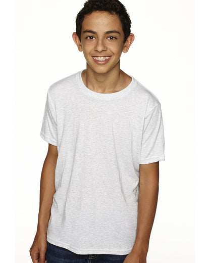 Next Level Apparel Youth Triblend Crew N6310 #color_HEATHER WHITE