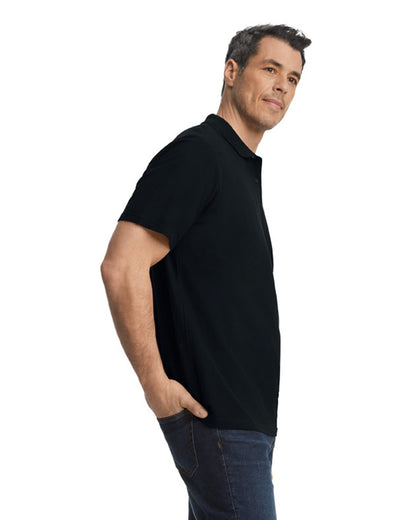 Gildan Men's Softstyle Double Pique Polo G648 #color_BLACK