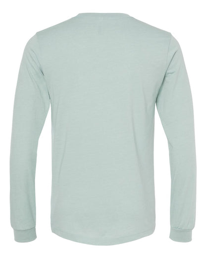 BELLA + CANVAS Heather CVC Long Sleeve Tee 3501CVC #color_Heather Dusty Blue