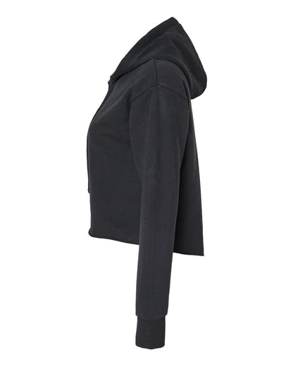Next Level Ladies' Cropped Pullover Hooded Sweatshirt 9384 #color_Black