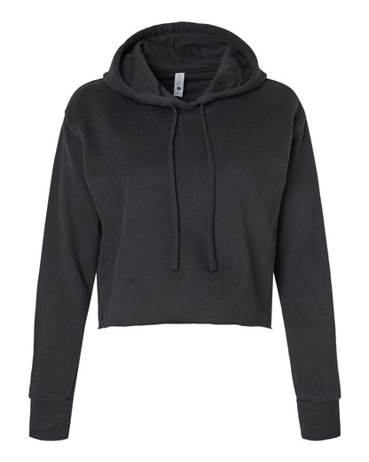 Next Level Ladies' Cropped Pullover Hooded Sweatshirt 9384 #color_Black