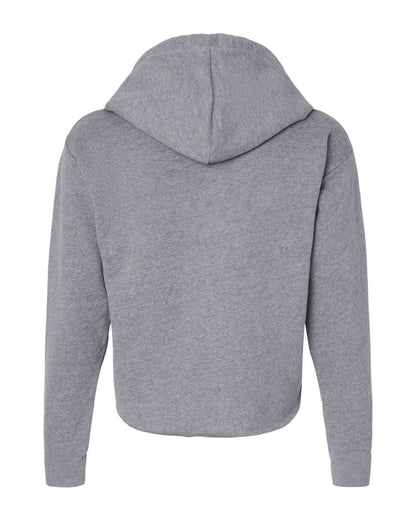 Next Level Ladies' Cropped Pullover Hooded Sweatshirt 9384 #color_Heather Grey