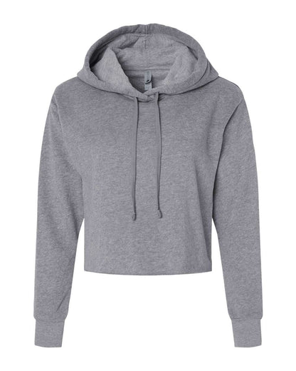 Next Level Ladies' Cropped Pullover Hooded Sweatshirt 9384 #color_Heather Grey
