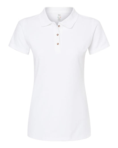 M&O Women's Ringspun Pique Polo 7600 #color_White