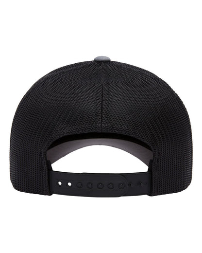 YP Classics Five-Panel Retro Trucker Cap 6506 #color_Heather/ Black