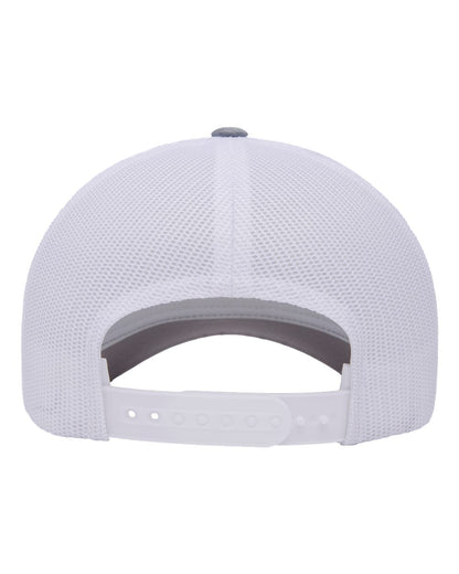 YP Classics Five-Panel Retro Trucker Cap 6506 #color_Heather/ White