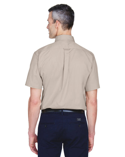 Harriton Men's Easy Blend™ Short-Sleeve Twill Shirt with Stain-Release M500S #color_STONE