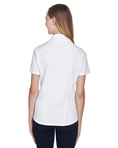 North End Ladies' Recycled Polyester Performance Piqué Polo 78632 #color_WHITE
