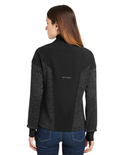 Spyder Ladies' Passage Sweater Jacket S17741 #color_BLACK POWDR / BLK