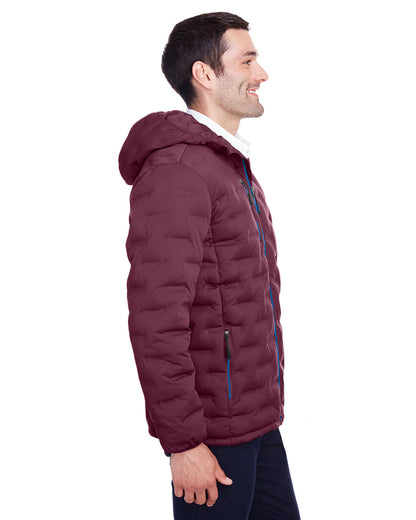 North End Men's Loft Puffer Jacket NE708 #color_BURGNDY / OLY BLU